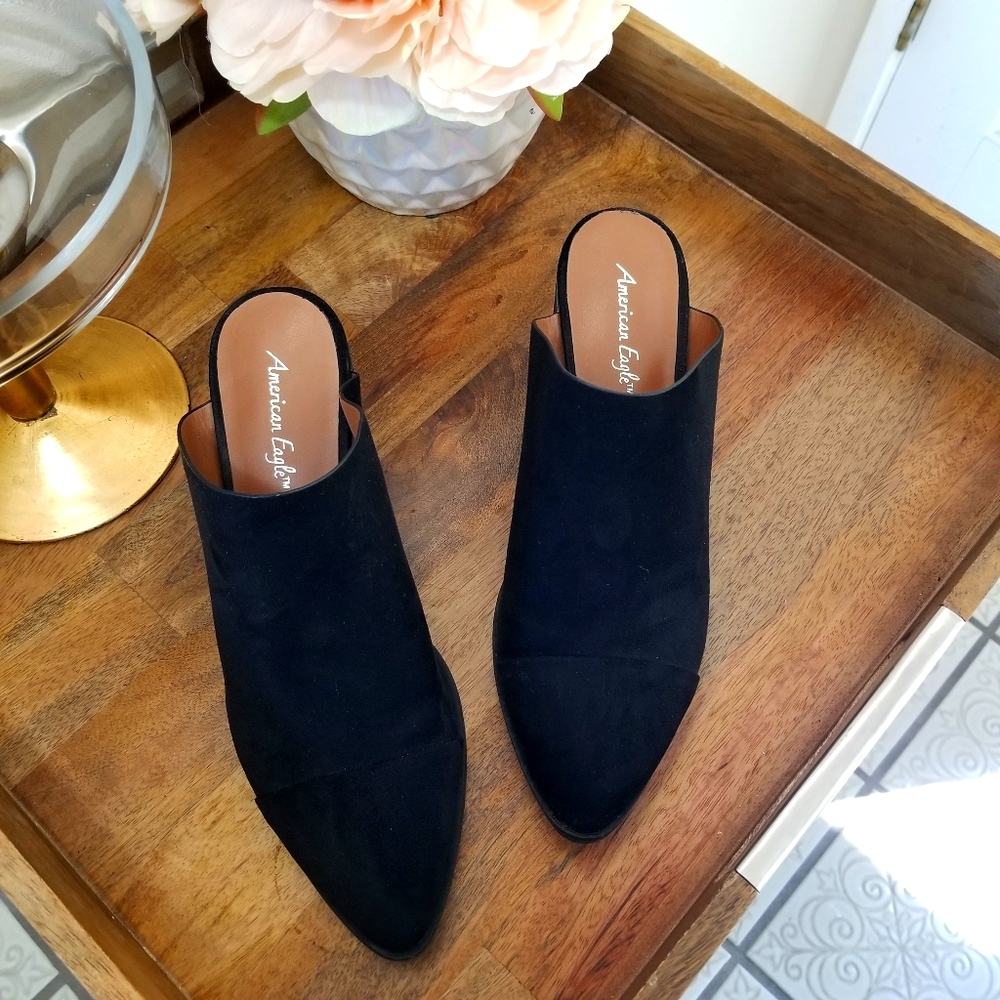 American Eagle Dani Faux Black Slip on Mule Sz 7.5